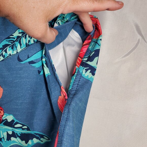 George Board Shorts Hawaiian Tropical Blue Pink Green 3 Pockets Men Sz M (36/38) - Picture 7 of 9